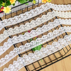 Small Wide White Mesh Embroidered Flowers Guipure Lace Fabric, Ribbon Collar, Neckline Trim, Curtains, Dresses DIY Sewing Suppli