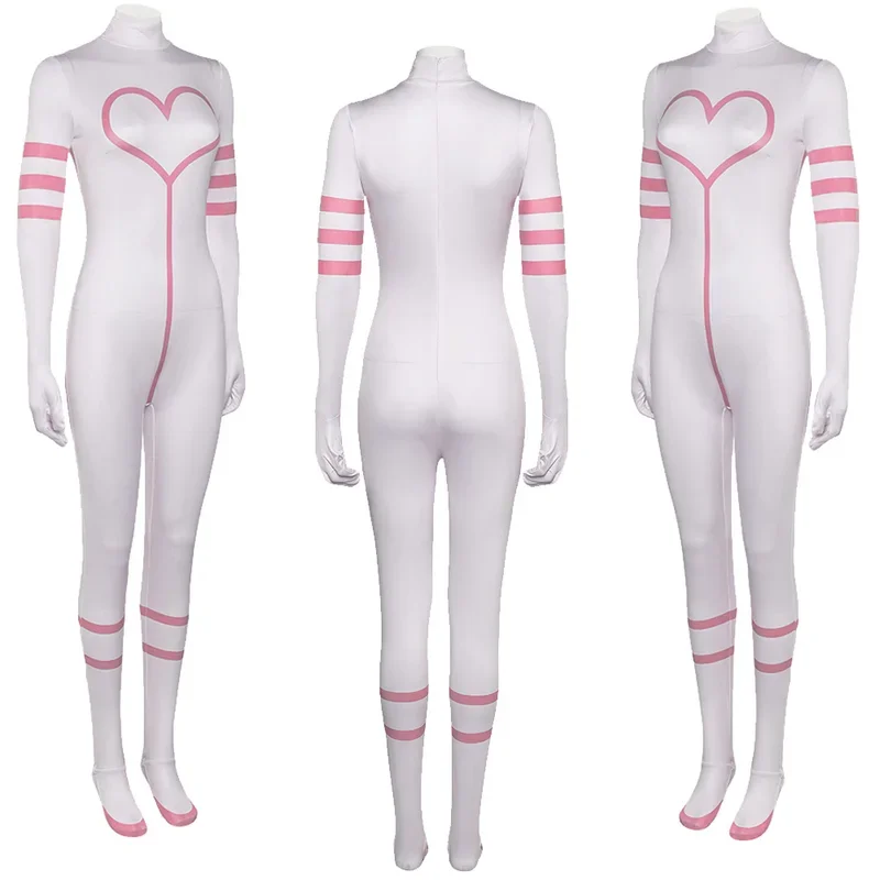Angel Dust Girls Cosplay Jumpsuits Costume Anime Cartoon Inn Roleplay Pink Bodysuits Women Disguise Clothing Halloween Outfits image 2