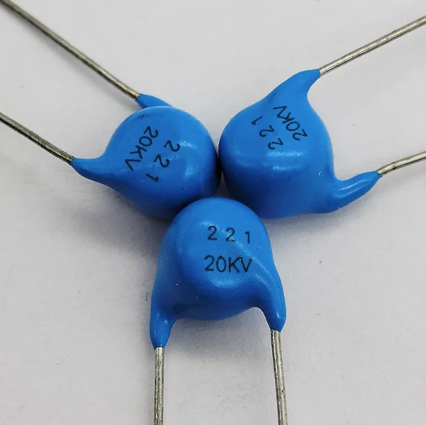 10PCS High frequency blue ceramic chip capacitor 20KV 221K 220pF high-voltage power supply ceramic dielectric capacitor