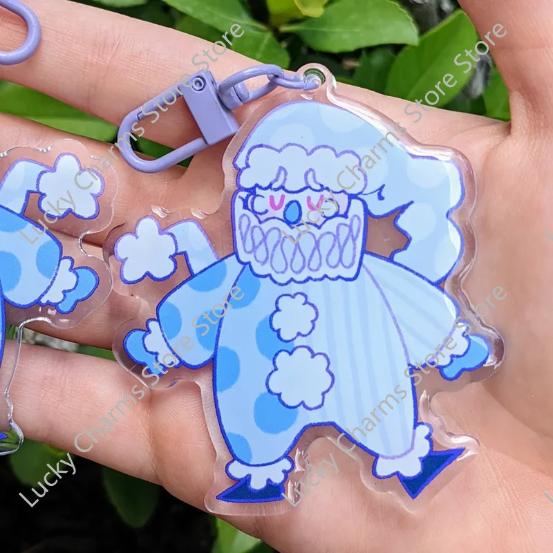 Pastel Kawaii Winter Clown Bear Acrylic Bag Charm Cute Cartoon Figure Soft Aesthetic Backpack Hanging Pendant Gift