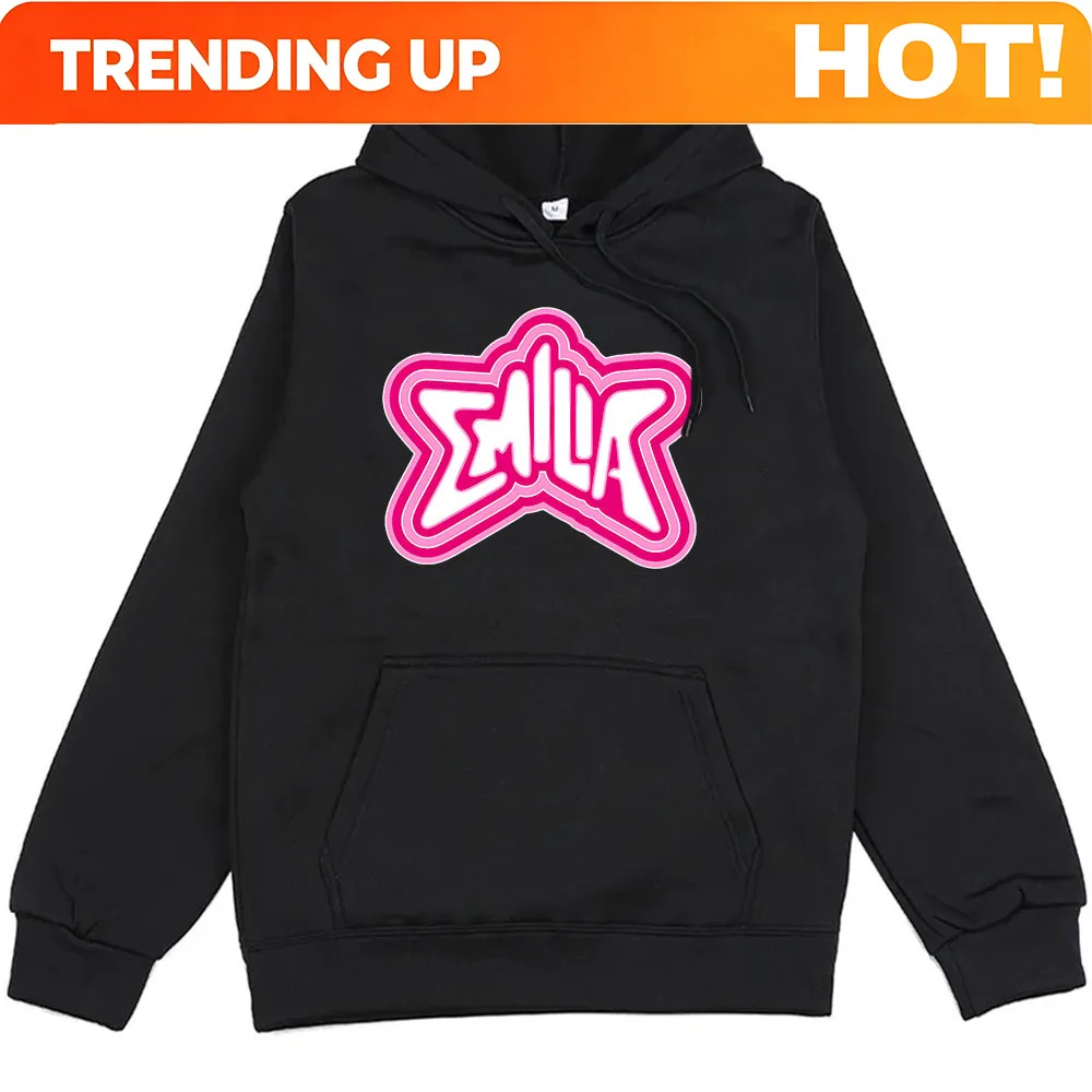 Emilia Mernes MP3 Hoodies Streetwear Long Sleeve Men Women Clothing Winter Comfortable Hooded Sweatshirt Funny Graphic Pullovers