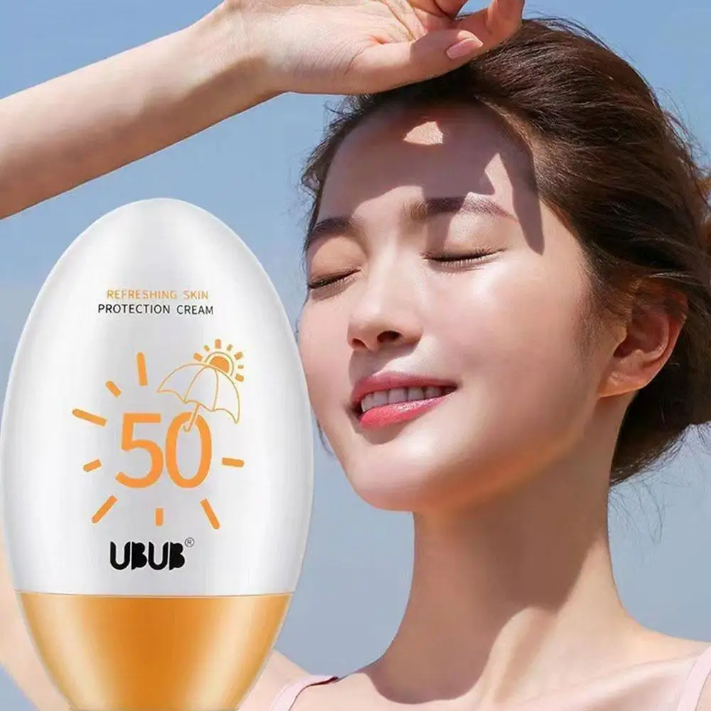 Crema de protección solar SPF50, loción de aislamiento blanqueadora, Anti-UV, aceite de Control duradero, hidratante Facial, nuevo agua refrescante J6C8