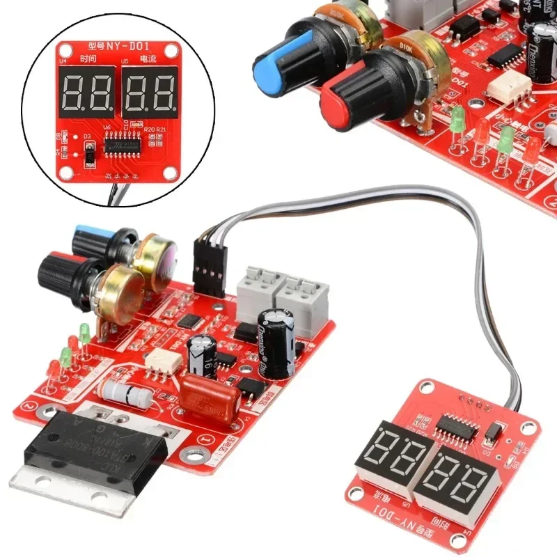 NY D01 scheda di controllo della saldatrice a punti 40A 100A tempo di saldatura a punti e Controller di corrente AC 110V 220V a 9V scheda trasformatore