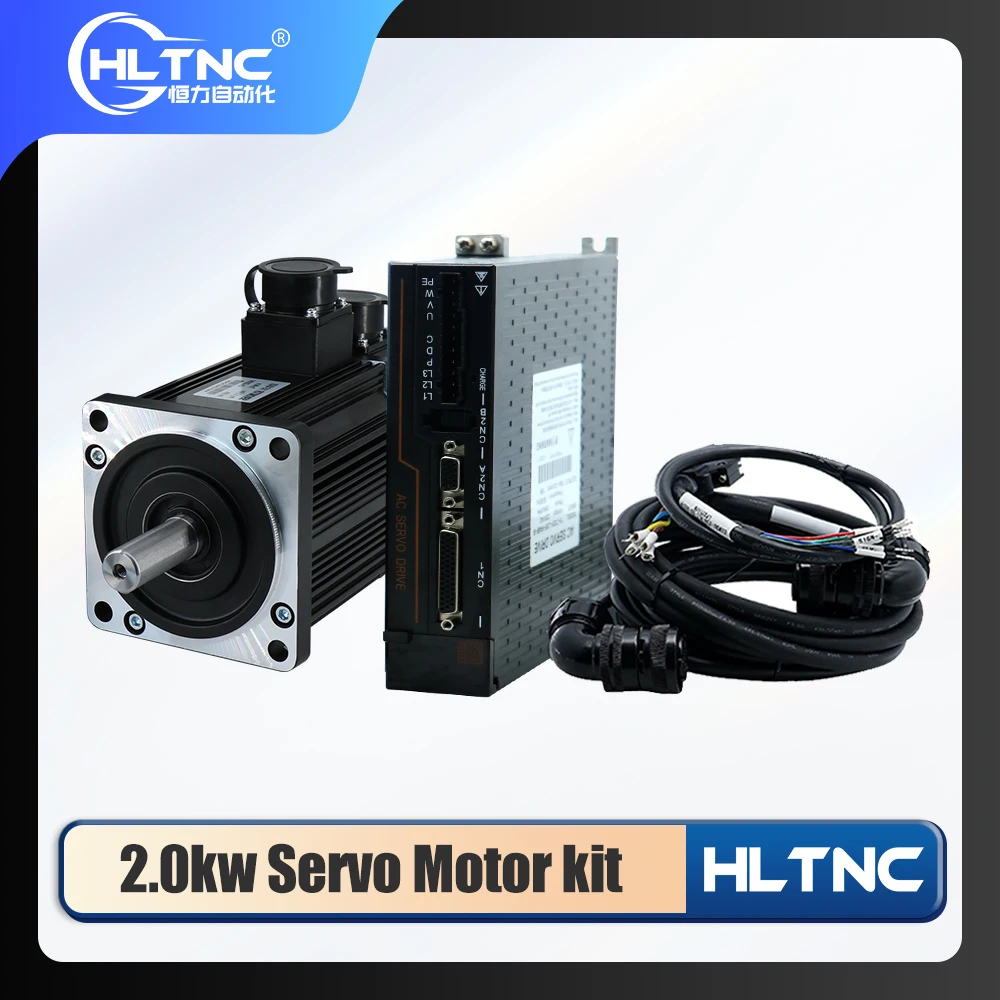 

HLTNC 130ST-M07725 With T3DF RS485 Driver 2KW 220V AC Servo Motor Kit With Brake 2500 RPM 7Nm Torque For CNC Machine