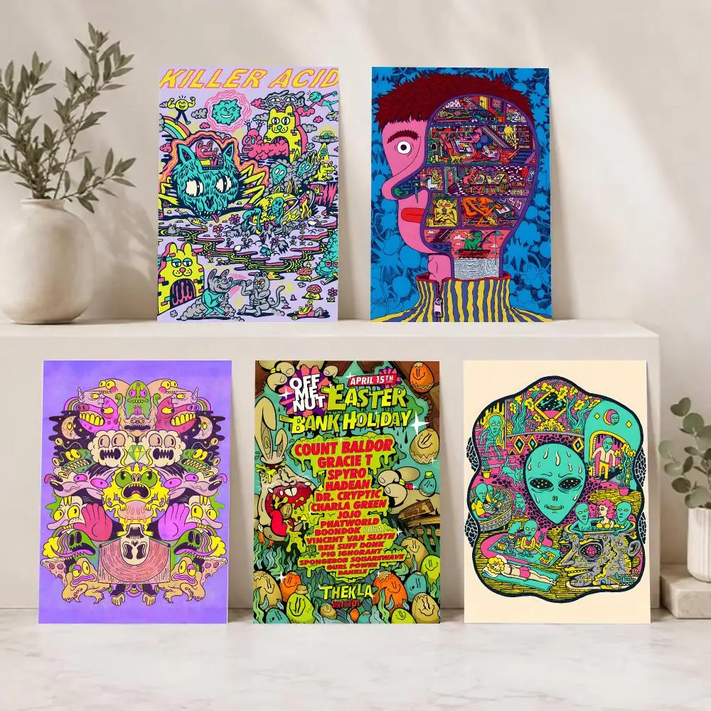 Edgy Psychedelic Art A-Acid Killer Acid Poster Series HD Wall Living Room Home Decor Gift