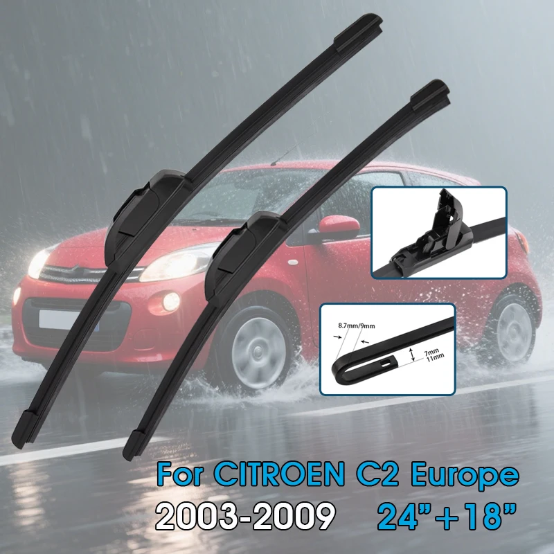 Auto Wischerblätter 24 "+ 18" Für CITROEN C2 Europa 2003-2009 Windschutzscheibe Windschutzscheibe Frontscheibe Klingen auto Zubehör