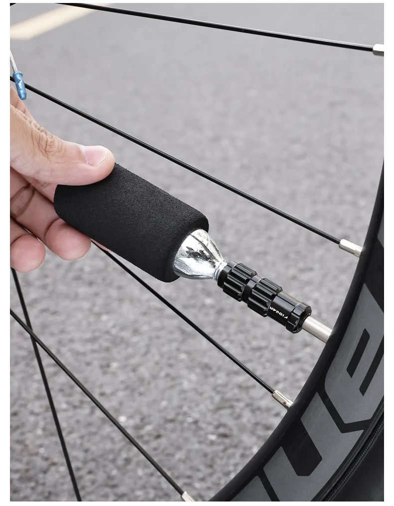 Aluminiumlegierung CO2 Fahrradreifenpumpe Mini Fahrradreifenpumpe Werkzeug CO2-Pumpenkopf für Fahrradzubehör – Detail 11