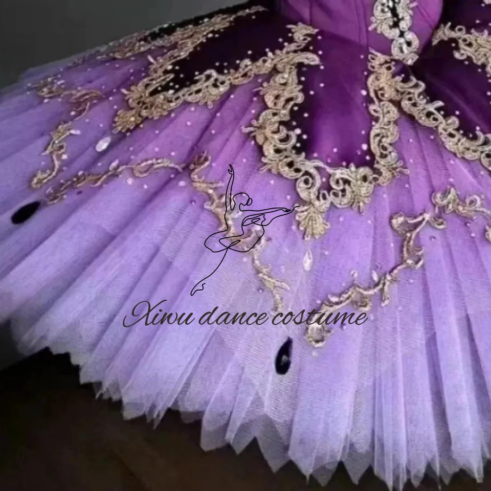 2024 High-End Customized Sleeping Beauty Bachta TUTU Puff Skirt Professional Competition Performance Skirt