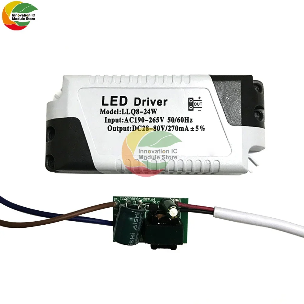 غير معزولة الجهد العريض 8-18 8-24 واط تيار مستمر أنثى رئيس رقيقة جدا النازل القيادة لوحة الطاقة ضوء محول LED سائق