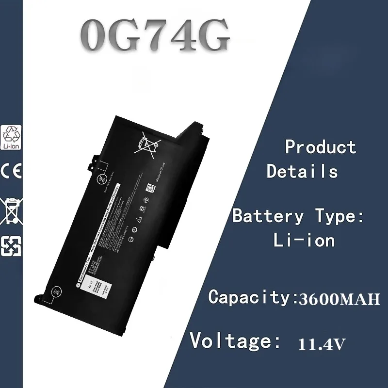 

Новый сменный аккумулятор для ноутбука 11,4 В 3600 мАч — совместим с Dell Latitude 7400 7300 5300 5310