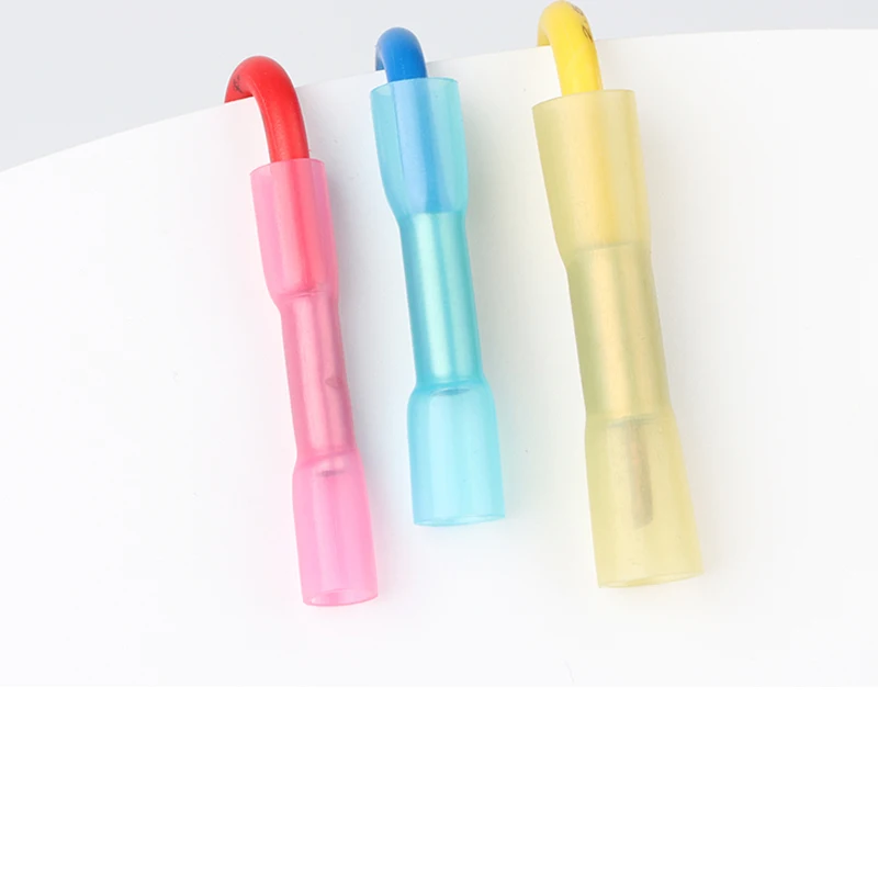 100pcs Insulated Waterproof Heat Shrink Wire Connector Terminals Seal Butt Electrical Automobile Cable Splice 22 -10AWG