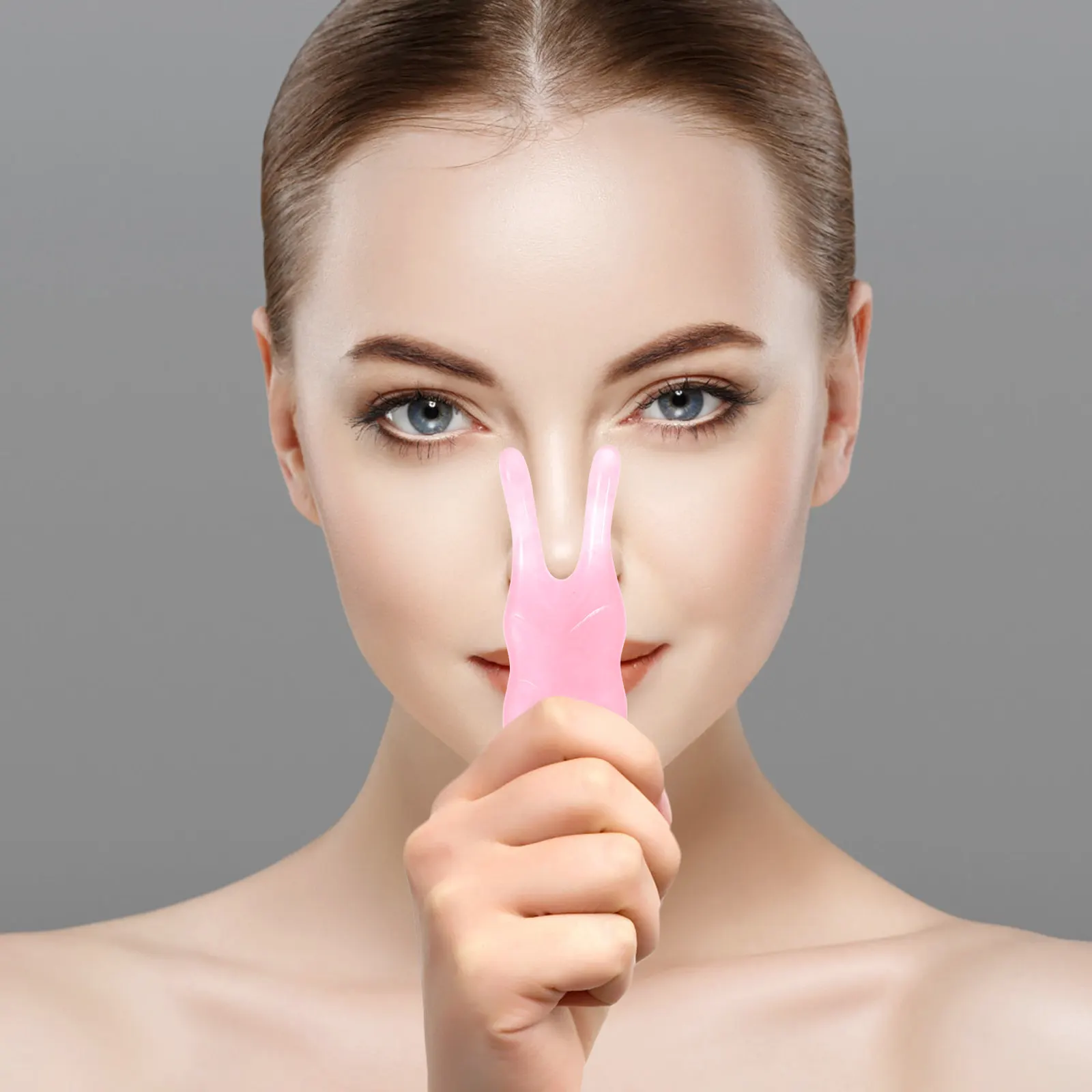 3Pcs Resin Nose Massager Two Pronged Facial Scraper for Nose Body Massage with Essential Oils Natural Warm Smooth Grip