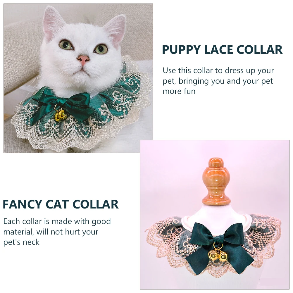 

Adjustable Pet Collar Kitten Collars Puppy Id Decorate Puppies Green Cotton Polyester