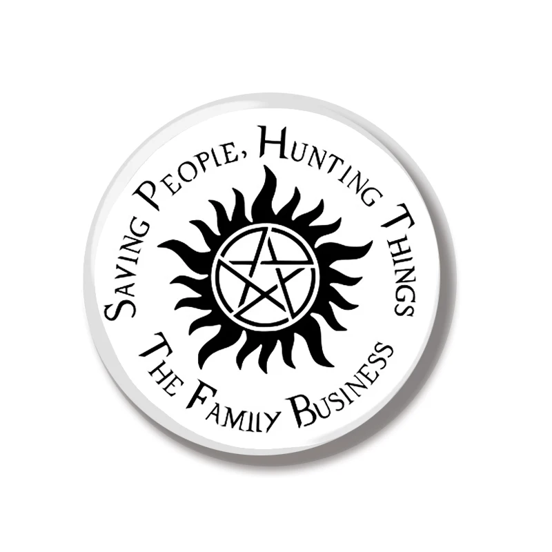 44MM TV Show Supernatural Symbols Pin Soft Button Jewelry Creative Badge Cartoon Brooch Lapel Pin Bag Backpack Hat Decoration