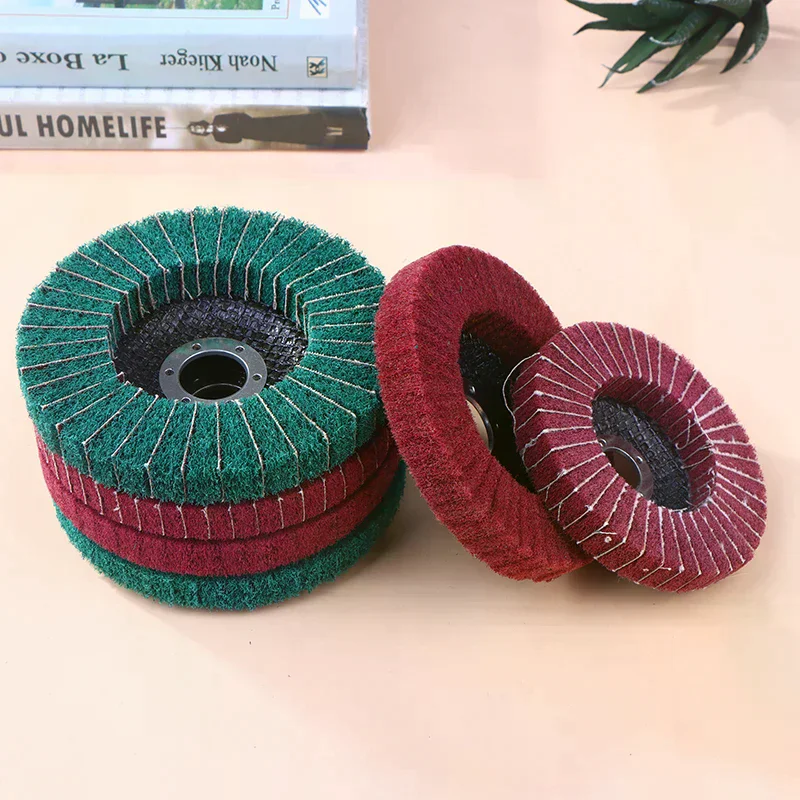 

100/115/125 мм шлифовальный круг для угловой шлифовальной машины, нейлоновое волокно, лепестковый полировальный круг, диск, 5 дюймов, нетканый шлифовальный круг, металл, дерево