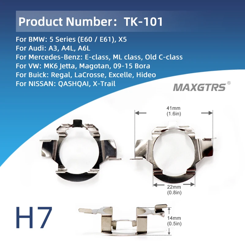 H1 Led H7 Lamp Houders Adapters Base Voor Bmw Audi Vw Magotan Buick Nissan Citroen Peugeot Focus Kia Hyundai Skoda octavia
