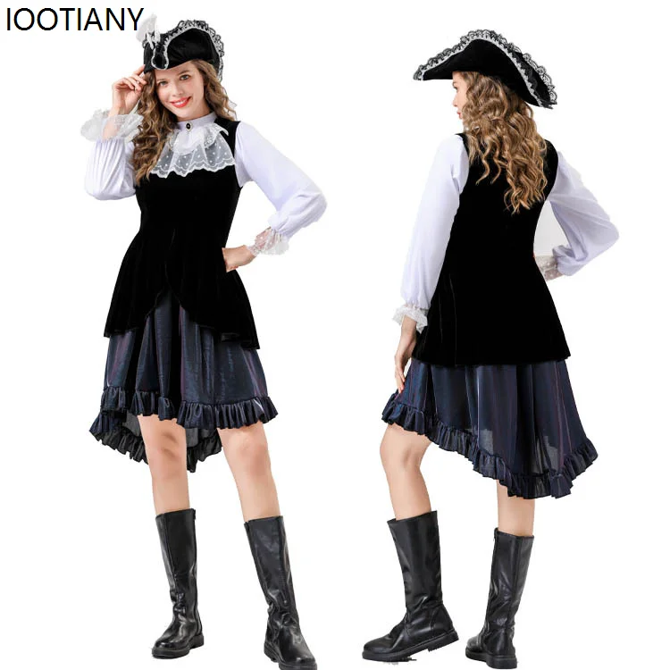 

Halloween Women Caribbean Pirates Cosplay Costumes Masquerade Pirate Theme Party Fancy Dress Adult Pirate Stage Showing Dress Up