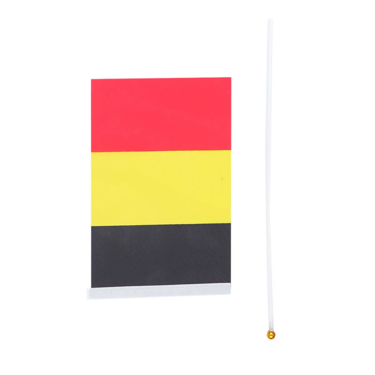 

50Pcs Hand Held Mini Belgium Stick Flags Durable Polyester Plastic for International Events Parades Party Decoration