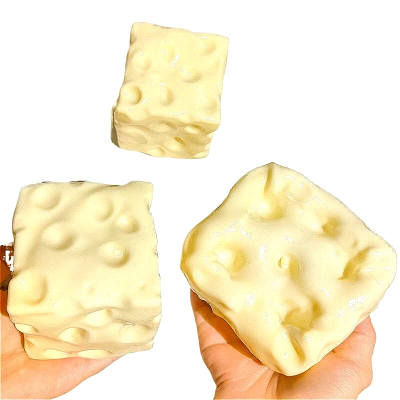 Niedliches Riesiges Käse-Stressabbau-Spielzeug 5CM Abnehmbares Langsam Zurückfederndes Sensorisches Spielzeug, Perfektes Festivalgeschenk für Kinder & Erwachsene Kleine Spielzeuge