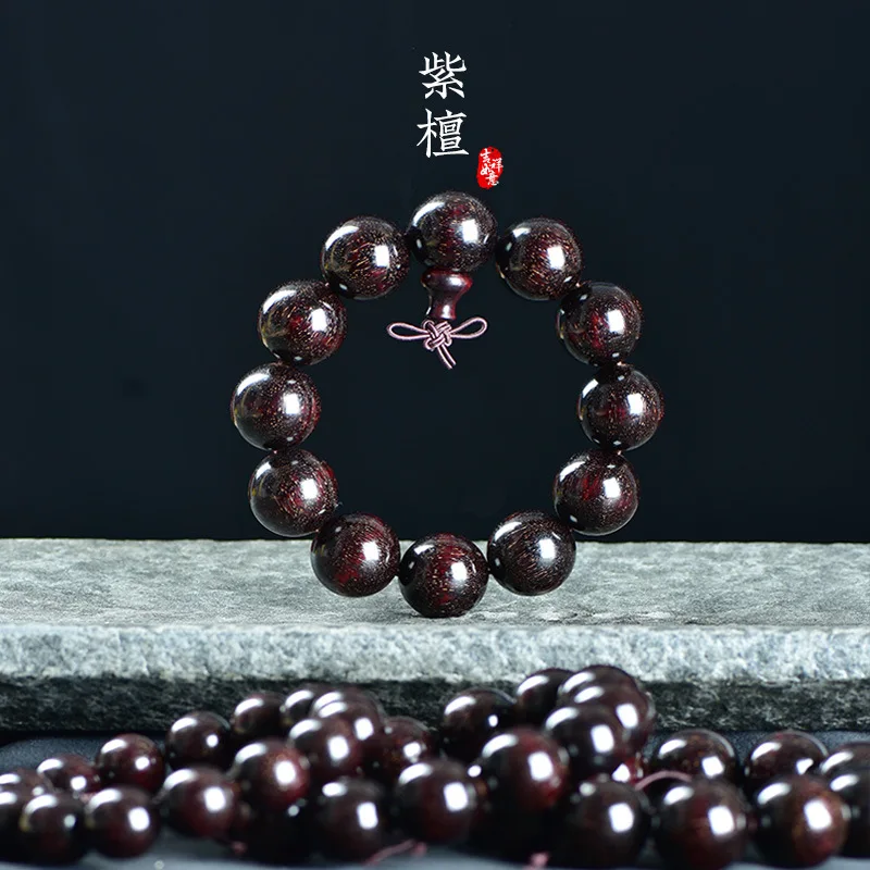 

2026 Old Material Full Golden Star 2.0 Rosewood Prayer Beads Bracelet for Men 108 Mala Beads Wooden Bracelet for Women Gifts