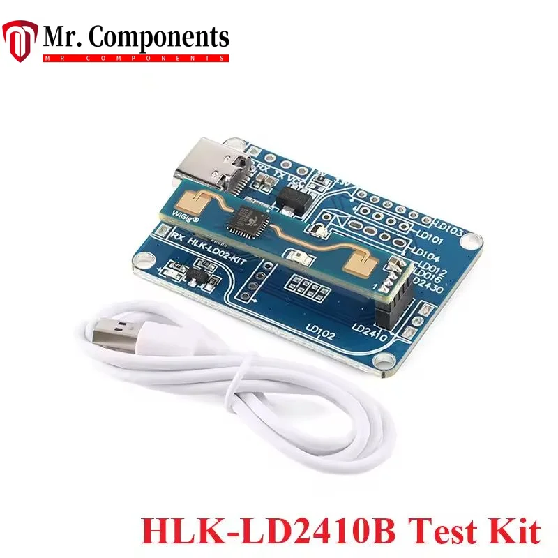 HLK-LD2410B Test Kit LD2410 FMCW 24G Smart Human Presence Status Sensing Radar Heartbeat Detection Sensor Module High Sensitivit