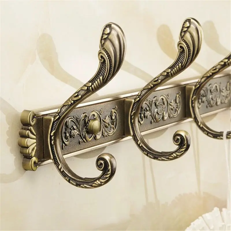 Carving Antique 5-hook Hanger Over Door Hooks Bathroom Towel Holders Coat Rack Dropship