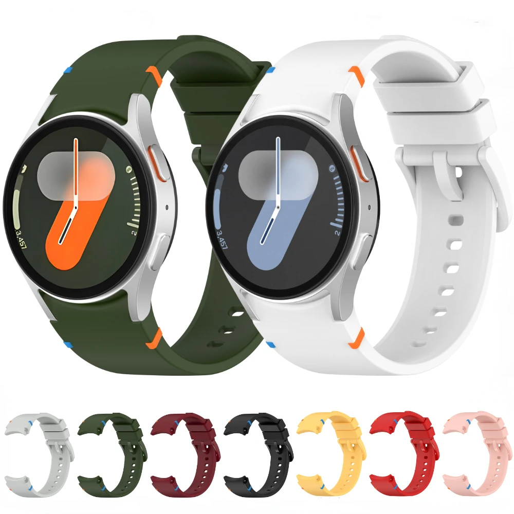 Silicone Strap for Samsung Galaxy Watch 7 6 5 4 44mm 40mm Original No Gaps Sports Band Accessories for 6/4 Classic 47mm 46mm43mm