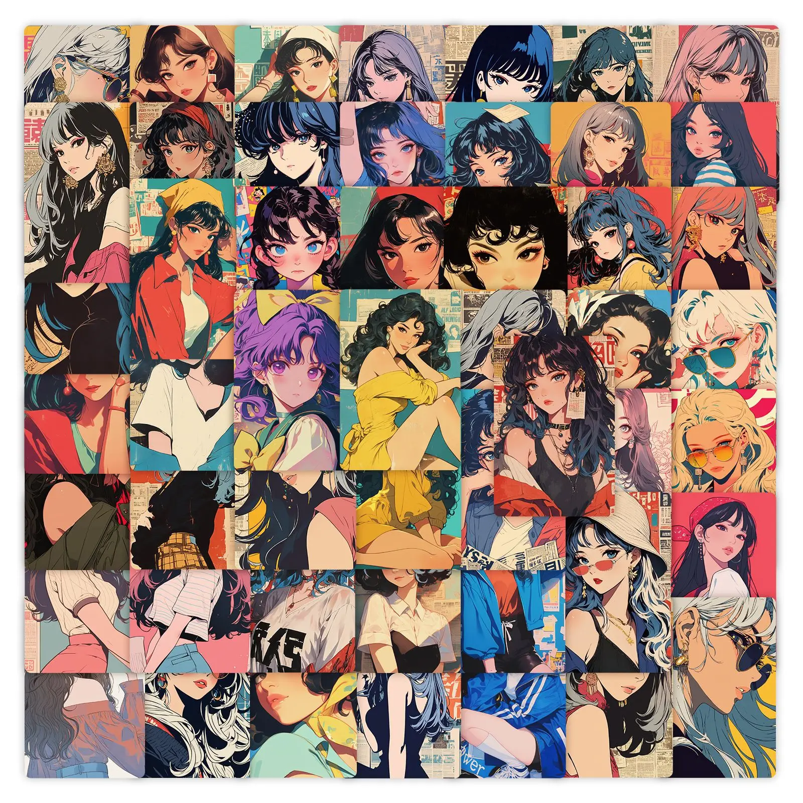 

10/30/50PCS Fashion Girl Cartoon Stickers Sexy Girl Sticker Graffiti DIY Luggage Laptop Phone Guitar Bike Skateboard Decals Toys