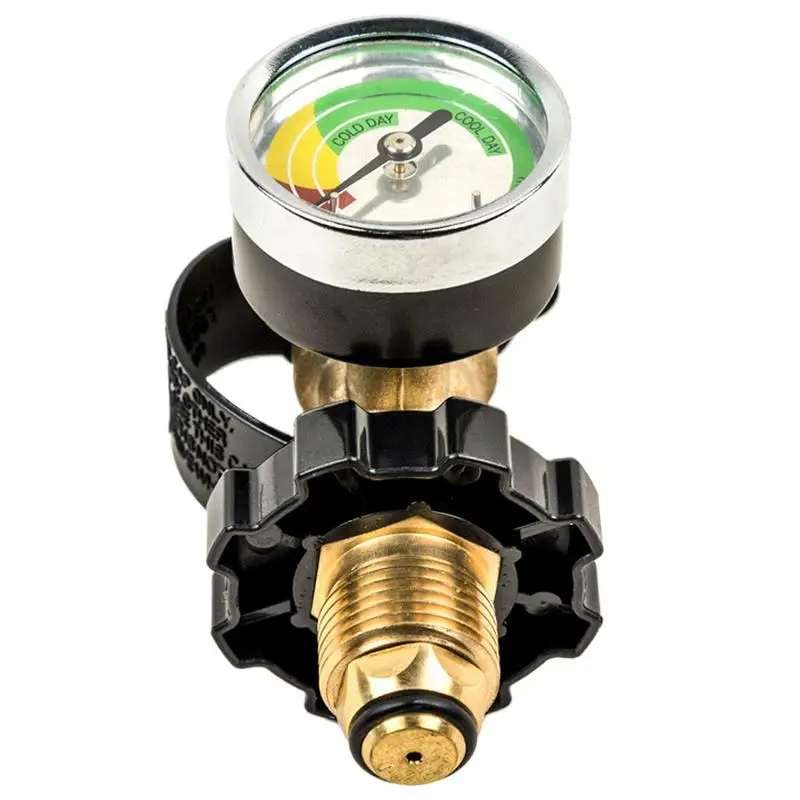

POL Propane Tank Adapter With Gauge Propane Tank Gauge Level Indicator Outdoor Cooking Accessories For Camping BBQ Grill Heater