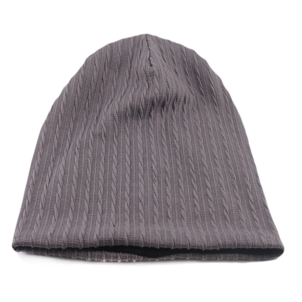 New Autumn Adult Men Women Warm Knit Skullies Beanies Fashion Soft Outdoor Striped Female Hat For Girls Comfortable Bonnet