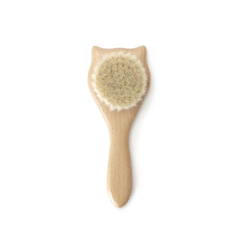 Baby Brush Baby Wool Brush Body Cleaning Hair Washing Brush Hairdressing Baby Bath Brush Two-Piece Set