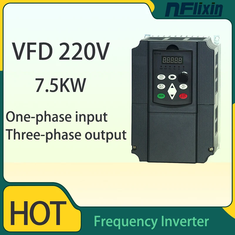 AC 220V Economical VFD Variable Frequency Drive Converter Inverter1.5/2.2/4/5.5/7.5 KW Motor Speed Controller