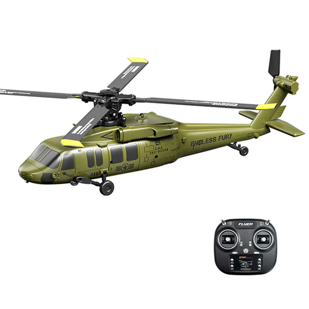 JJRC U9901 2.4G 6CH 6 axes gyroscope moteur sans balais positionnement du flux optique Simulation d'altitude barométrique hélicoptère RC de voltige