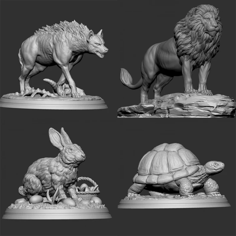 

Модель животных 1/35, 15 см: Динокрокутагиганлея, Лепус синенсис, Мореймис ривесси. Современная модель животных, GK, на заказ, 3D-печать.