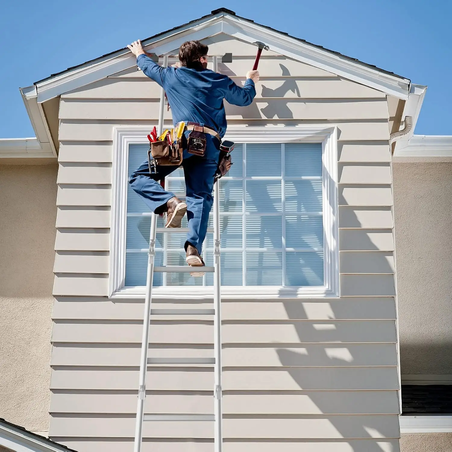 

7-in-1 12 Ft Tall Folding Step Ladder, Max Load 330 Lbs, Lightweight Multi-Purpose Aluminium Ladder