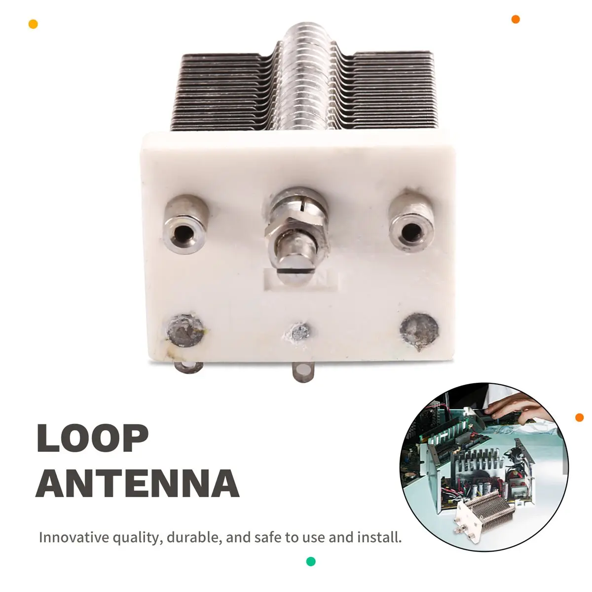 Y1759A*☀▃High-Frequency Porcelain Copper Plate 15-320PF Air Variable Capacitor & Loop Antenna
