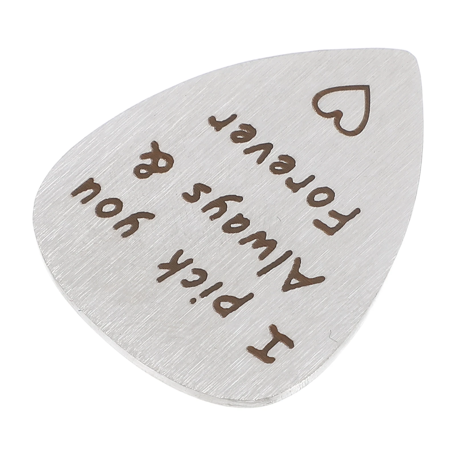 

Guitar Picks Titanium Steel Letter Carved I Pick You Always Forever High Quality Hand Carved Polished Durable Sturdy Fine