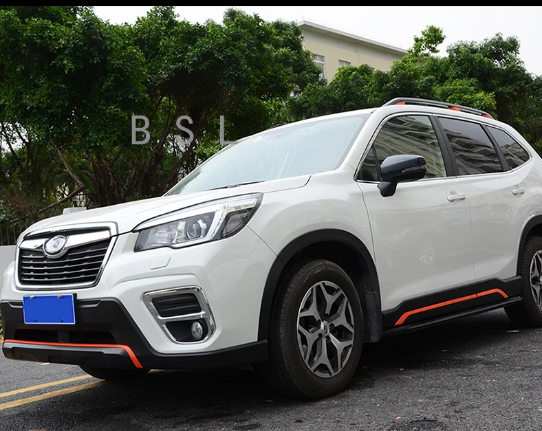 For Subaru Forester 2019-2022 Red Side Door Line Garnish Body Trim front + rear bumper exterior accessories