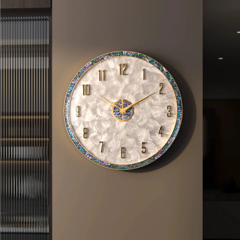 Noiseless Luxury Wall Clock Nordic Beautiful Seating Room Office Wall Clock Round Elegant Horloge Murale Bedroom Decoration