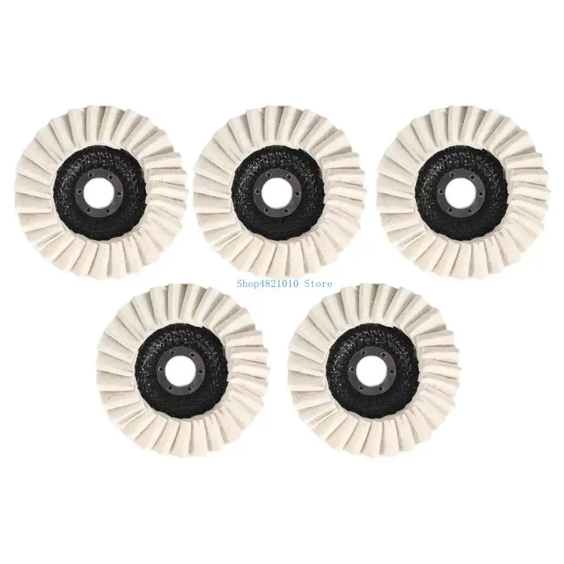 T3LF Pack of 5 Wool Felt Polishing 125MM Grinder Accessory Strong Anti Still Design for Metal Surfaces