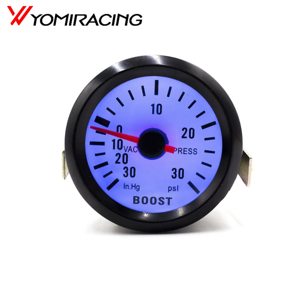 

YOMI 2"52mm 12V Mechanical Car Turbo Boost Gauge -30~30PSI Black Turbo Boost Meter Blue LED Auto Car Gauge Meter