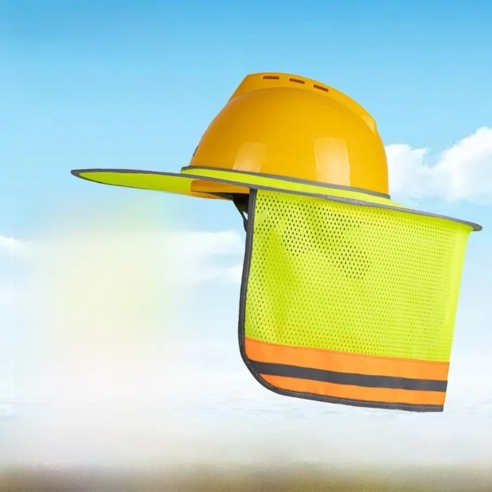 UV Protection Safety Helmet Curtain Breathable Reflective Reflective Neck Protector Wide Brim Zipper Sunscreen Neck Cover