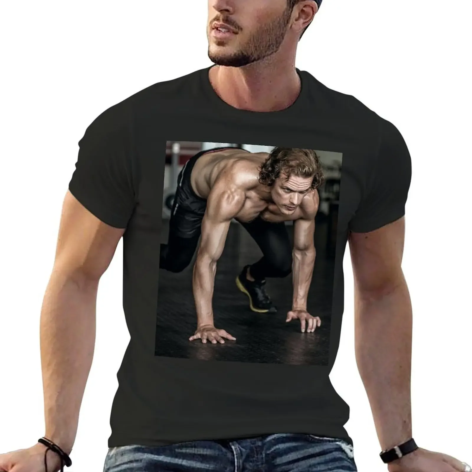 

sam heughan T-Shirt vintage clothes vintage plus size clothes mens graphic t-shirts funny