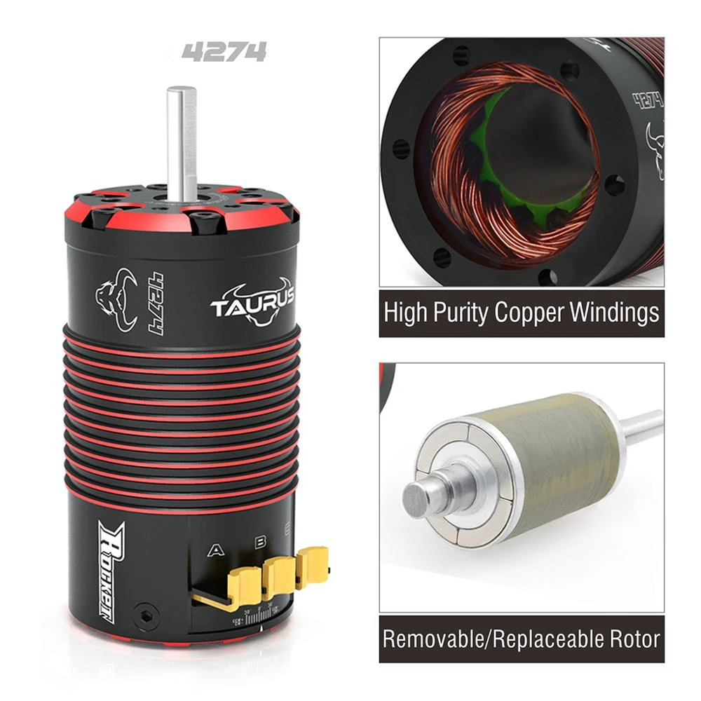 Surpass Hobby Rocket 4268 4274 V2 1400KV 1500KV 1700KV 1950KV 2200KV Sensored Brushless Motor for 1/8 RC on-Road Off-Road Car