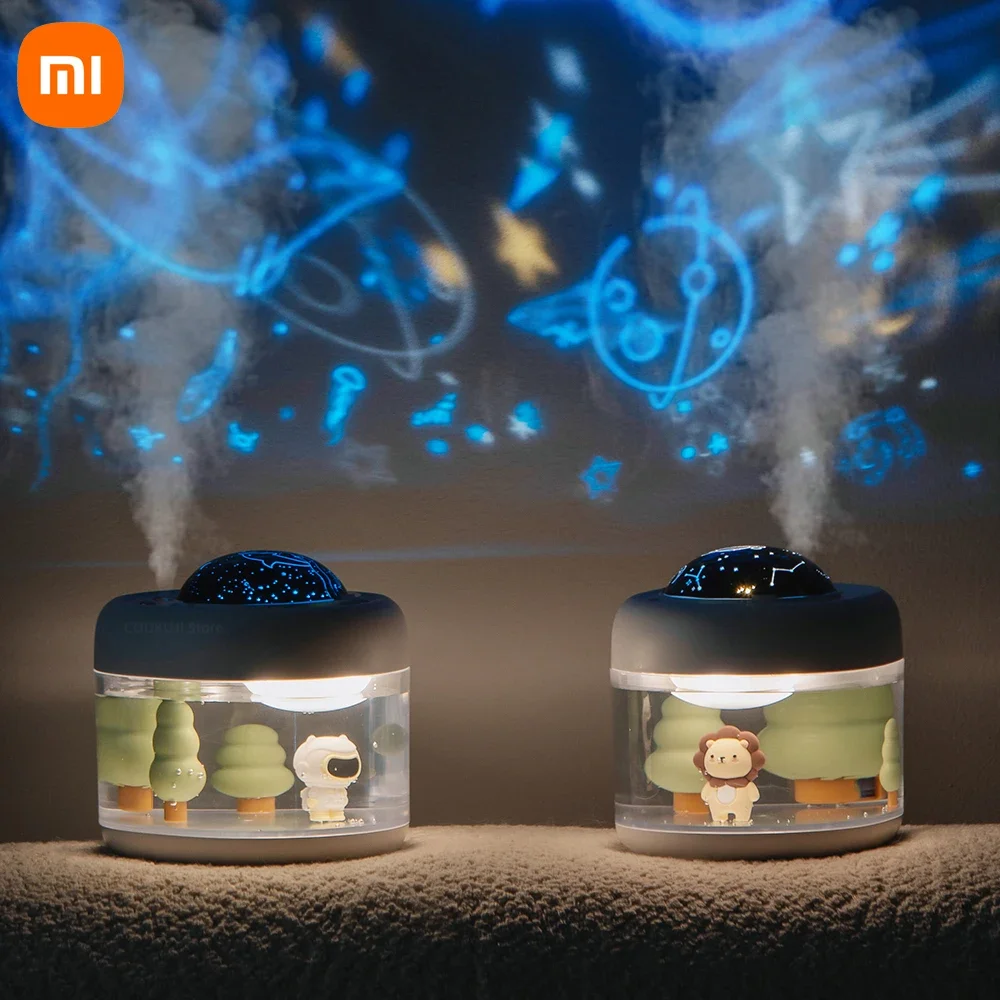 Xiaomi Projection Night Lamp Wireless Air Humidifier USB Portbale  Rechargeable Projector Umidificador Aroma Humidificador New