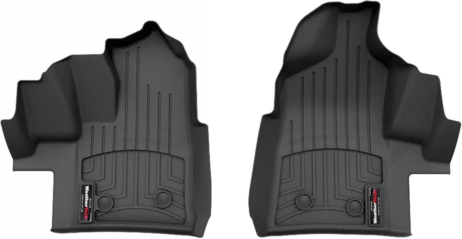 Ford Transit 1st Row All - Weather Custom - Fit Floor Liners, Black TPE Material