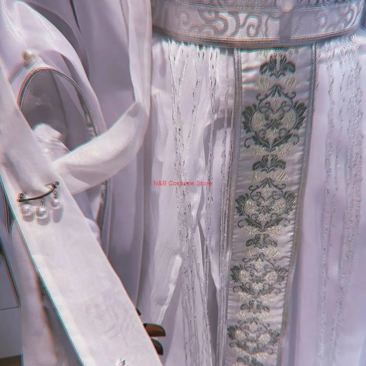 الأبيض الجنية زي الهالوين التأثيري شين لانتشو شي تشينغ شوان الأزياء القديمة سوبر الخالد أنيمي إيه ها تشو وانينغ