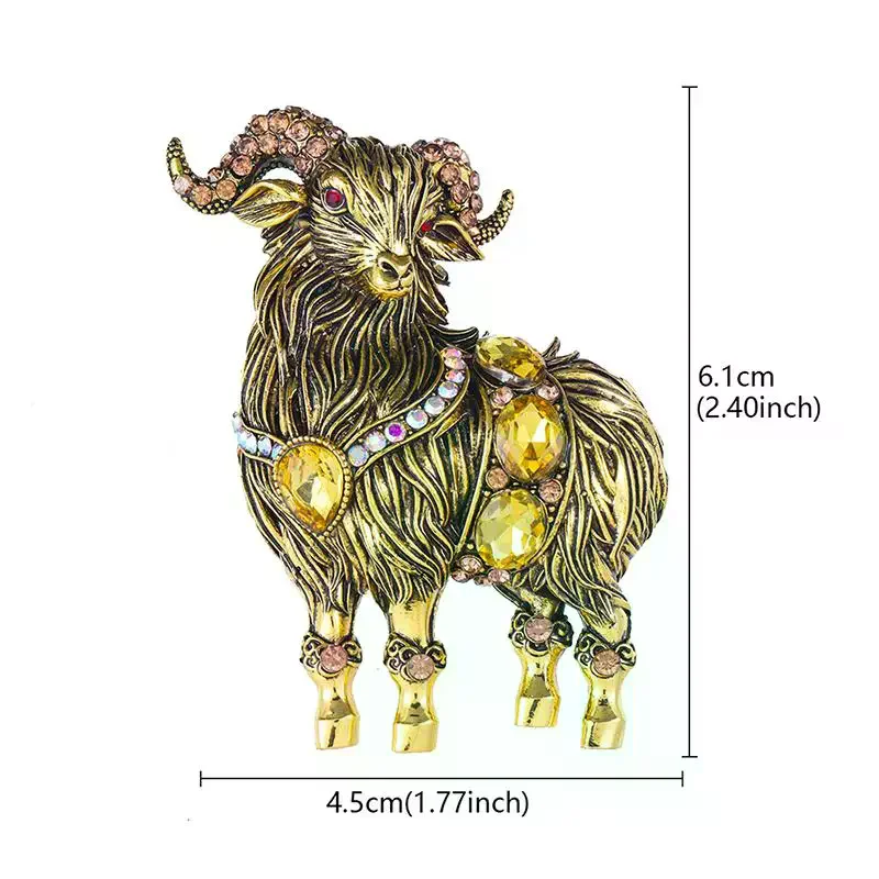 Elegant Sheep Goat Shaped Brooch Rhinestone Pearls Lapel Pin Animal Brooch Perfect For Daily Wear Party Dresses