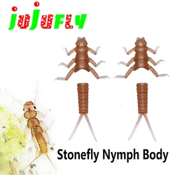 Hot Fly fishing realistc nymph fly rubber body components pack 10pcs set artificial stonefly nymph bodies&legs tying materials