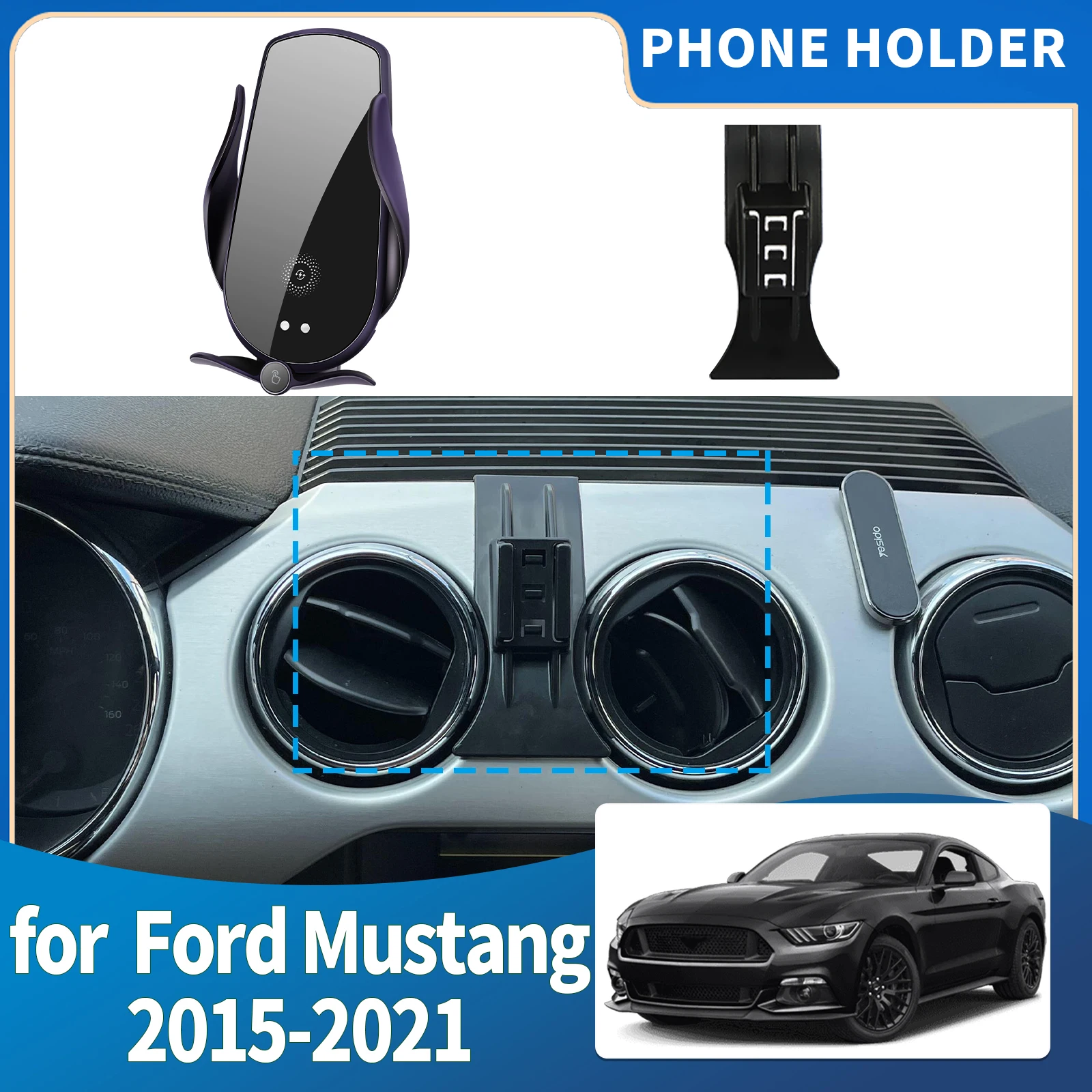 

fit for Ford Mustang 2015 2016 2017 2018 2019 2020 2021 Integrated Screen Mount Phone Holder Mount Car accessoires